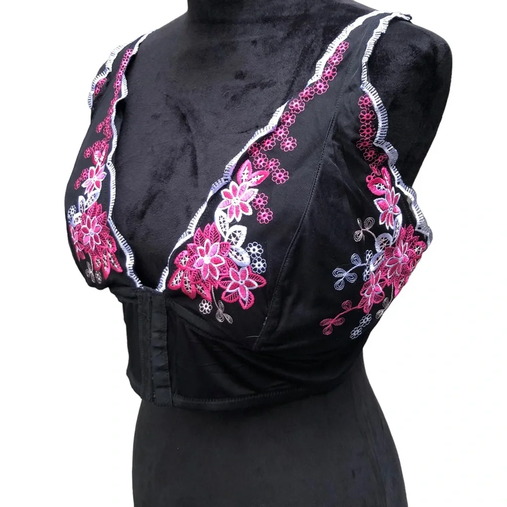 Pure Beauty Rene Rofe Floral Embroidered Wireless Bra size 3X - Picture 5 of 11